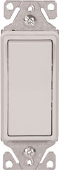 Eaton Wiring Devices 7500 7513W-BOX Rocker Switch, 15 A, 120/277 V, 3-Way, Lead Wire Terminal, White
