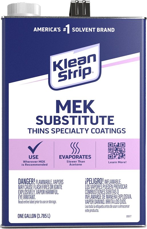 Klean Strip GME71SUB Methyl Ethyl Ketone Thinner, Liquid, Clear, 1 gal