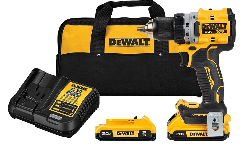 DeWALT XR Series DCD800D2 Drill Driver Kit, Battery Included, 20 V, 2 Ah, 1/2 in Chuck, Keyless, Ratcheting Chuck