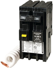 Square D Homeline HOM250GFICP Circuit Breaker, GFCI, Mini, 50 A, 2 -Pole, 120/240 V, Fixed Trip, Plug Mounting