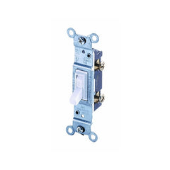 Leviton 1451-WCP Switch, 15 A, 120 V, Push-In Terminal, Thermoplastic Housing Material, White