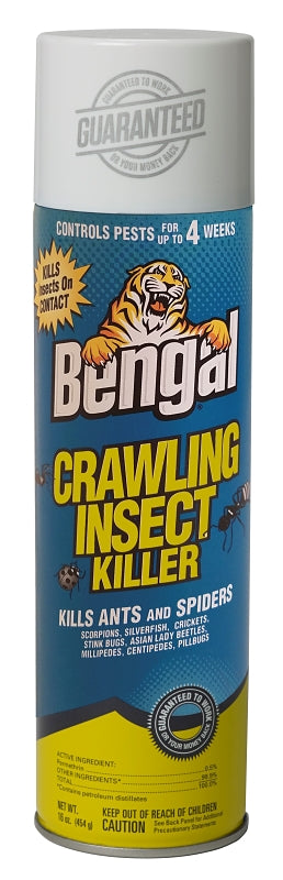 Bengal 93500 Crawling Insect Killer, Spray Application, Indoor, Outdoor, 16 oz Aerosol Can