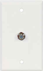 Eaton Cooper Wiring 1172W Wallplate with Coaxial Adapter, 4-1/2 in L, 2-3/4 in W, 1 -Gang, Thermoplastic, White