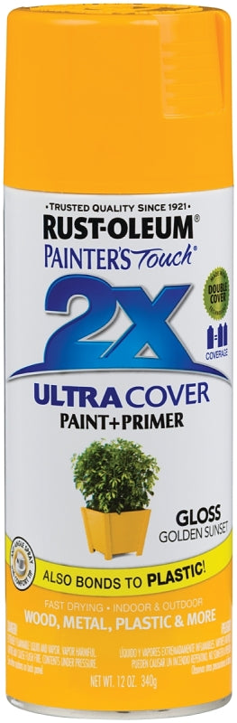2X Ultra Cover 334054 Spray Paint, Gloss, Golden Sunset, 12 oz, Can