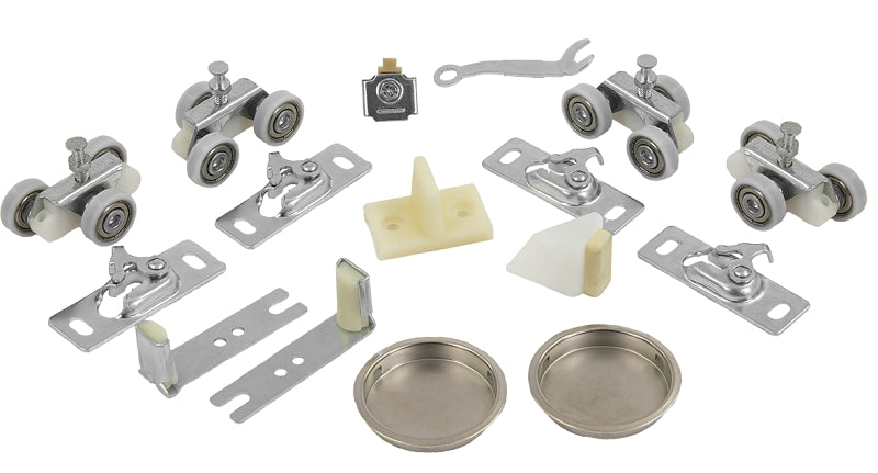 RENIN BP831BB-07200-AL Hardware and Track Set, 72 in L Track, Aluminum, For: Bypass Door