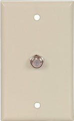 Eaton Cooper Wiring 1172V Wallplate with Coaxial Adapter, 4-1/2 in L, 2-3/4 in W, 1 -Gang, Thermoplastic, Ivory
