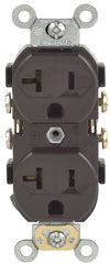 Decora S00-0CR20-00S Duplex Receptacle, 2 -Pole, 20 A, 125 VAC, Side Wiring, NEMA: 5-20R, Brown
