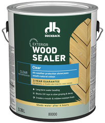 Duckback BCWB80000-16 Exterior Wood Sealer, Clear, Liquid, 1 gal