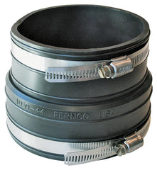 Fernco P1059-44 Flexible Coupling, 4 in, Socket, PVC, Black, SCH 40 Schedule, 4.3 psi Pressure