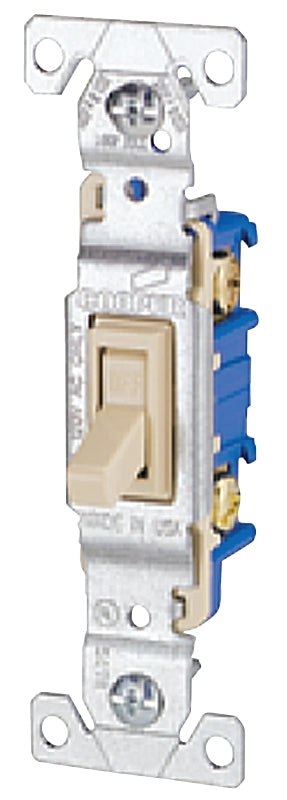 Eaton Wiring Devices 1301V Toggle Switch, 15 A, 120 V, Polycarbonate Housing Material, Ivory