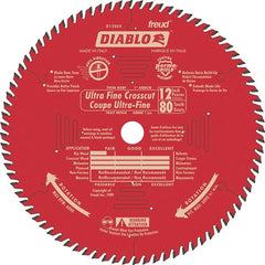 Diablo D1280X Circular Saw Blade, 12 in Dia, 1 in Arbor, 80-Teeth, Carbide Cutting Edge