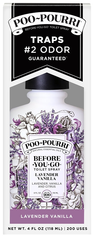 Poo-Pourri Before-You-Go SET-4OZ-LV-V1 Toilet Spray, 4 oz, Bottle, Lavender Vanilla