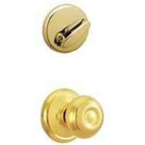 Schlage F Series F59GEO605 Interior Pack, Grade 1 Grade, Mechanical Lock, Metal, Bright Brass, Knob Handle, Residential