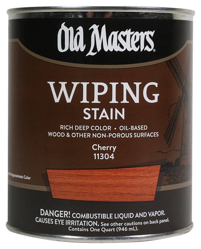 Old Masters 11304 Wiping Stain, Clear, Liquid, 1 qt, Can