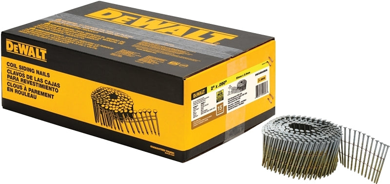 DeWALT DWC6R90BDG Siding Nail, 2 in L, 13 ga Gauge, Steel, Galvanized, Round Head, Ring Shank