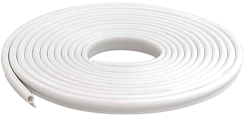 M-D 78394 Gasket Weatherstrip, 1/2 in W, 17 ft L, Vinyl, White