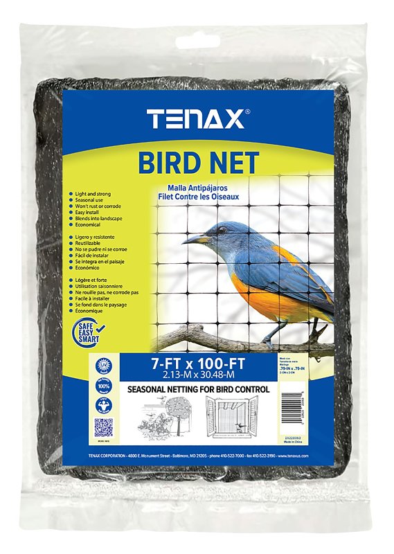 Dalen 2A220063 Protective Netting, 100 ft L, 7 ft W, Square Mesh, 3/4 in Mesh, Polypropylene, Black