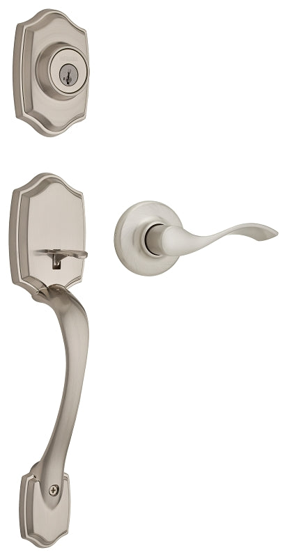 Weiser Brentwood x Belmont Series GLC9471BDH/BLM 15 Single-Lock Handleset, 3 Grade, Keyed Key, Satin Nickel, K Keyway