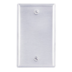 Leviton 003-84014-000 Wallplate, 4-1/2 in L, 2-3/4 in W, 0.187 in Thick, 1 -Gang, Stainless Steel, Silver, Smooth