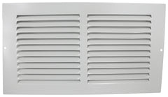 ProSource BBRA12X6 Baseboard Register, 13-3/4 in L, 7-3/4 in W, 50 deg Air Deflection, Steel, White