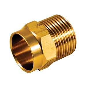 aqua-dynamic 9972-232 Pipe Adapter, 1/2 x 3/8 in, Compression x MPT, Brass