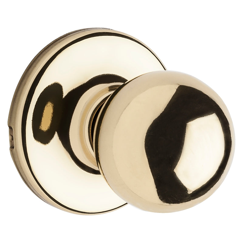 Kwikset 200P 3RCLRCS Passage Door Lockset, Knob Handle, Zinc, Polished Brass, 2-3/8 to 2-3/4 in Backset, 2-1/4 in Strike
