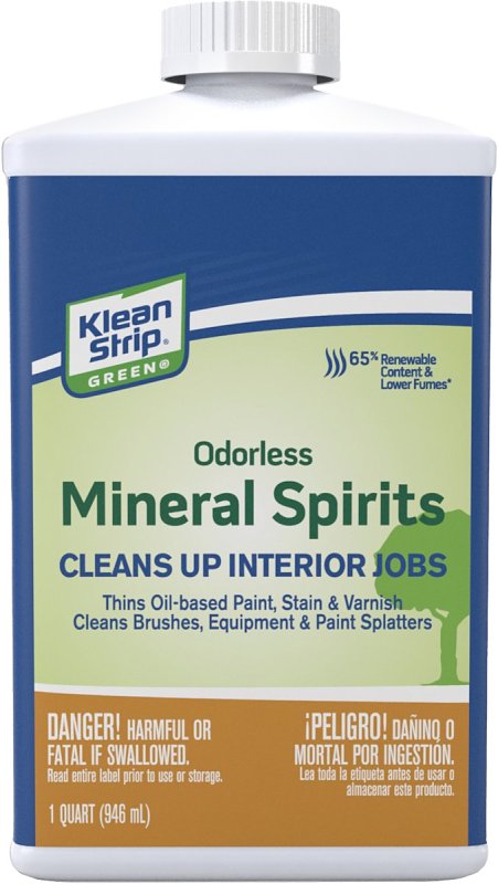 Klean Strip QKGO75CA Mineral Spirit Thinner, Liquid, Milky White, 1 qt