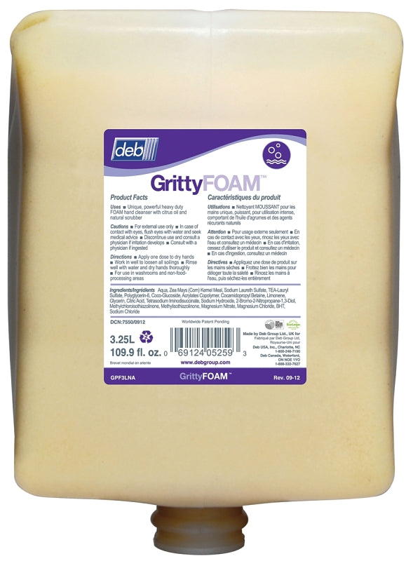 North American Paper GPF3LNA Hand Soap, Liquid, Beige Yellow, Characteristic, 3.25 L
