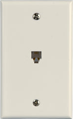 Zenith TW1001SW Telephone Wallplate, 4-1/2 in L, 2-3/4 in W, 1 -Gang, White
