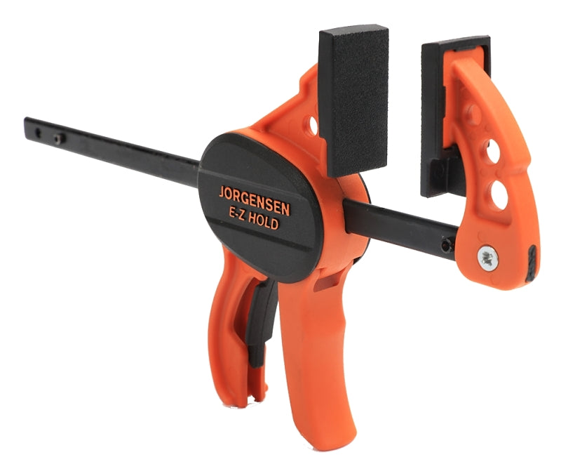 Jorgensen E-Z HOLD Series 33804 Hobby Bar Clamp, 50 lb, 4 in Max Opening Size, 1-1/2 in D Throat, Steel Body