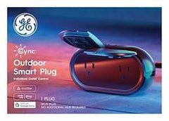 GE 93131639 Smart Outdoor Plug, 15 A, 120 V, Black/Charcoal