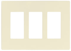 Eaton Cooper Wiring PJS PJS263LA Wallplate, 4.87 in L, 6-3/4 in W, 3 -Gang, Polycarbonate, Light Almond