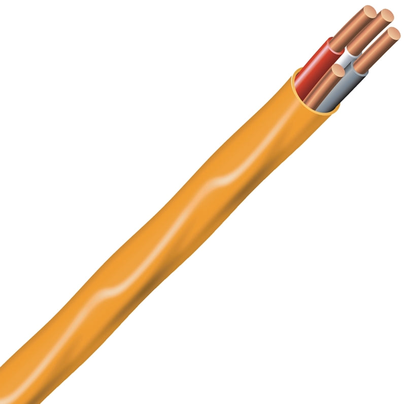 Romex 10/3NM-WGX250 Building Wire, 10 AWG Wire, 3 -Conductor, 250 ft L, Copper Conductor, PVC Insulation