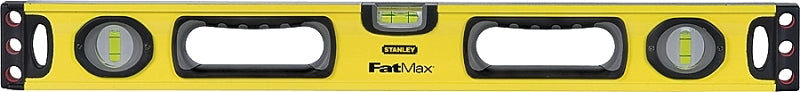 Stanley 43-524 Box Beam Level, 24 in L, 3-Vial, 2-Hang Hole, Non-Magnetic, Aluminum, Yellow