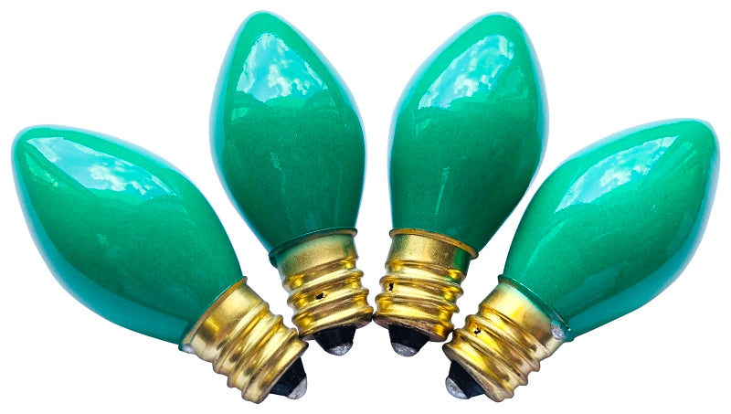 Hometown Holidays 16260 Light Bulb, 5 W, Candelabra Lamp Base, Incandescent Lamp, Ceramic Green Light