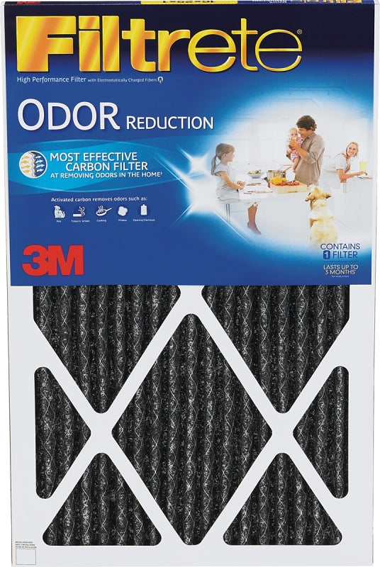 Filtrete HOME03-4 Air Filter, 25 in L, 20 in W, 11 MERV, 85 % Filter Efficiency, Carbon Filter Media