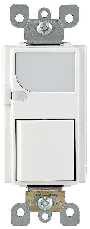 Decora 6526-W Combination Switch, 15 A, 120 VAC, Back Wire, Side Wire Terminal, White