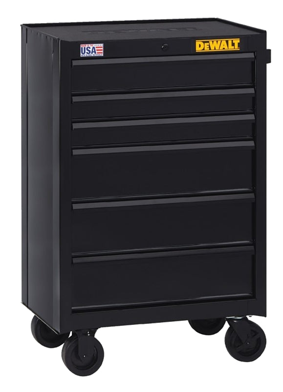 DeWALT DWST22760 Rolling Tool Cabinet, 10,330 cu-in, 26-1/2 in OAW, 40-1/2 in OAH, 18 in OAD, Steel, Black, 6-Drawer