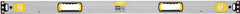 Stanley 43-549 Box Beam Level, 48 in L, 3-Vial, 2-Hang Hole, Magnetic, Aluminum, Silver/Yellow