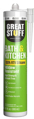 Great Stuff 99BATH3004 Caulk, Clear, Up to 180 deg F, 10.1 fl-oz, Cartridge