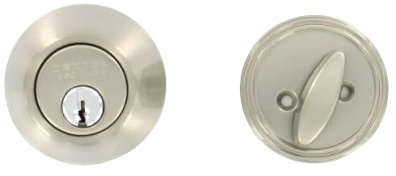 Dexter JD60V619 Deadbolt, Satin Nickel, Metal, C Keyway, Re-Key Technology: Traditional, Residential, Grade 3 Grade