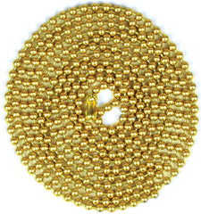 Jandorf 60361 Beaded Chain with Connector, 5 ft L, Brass