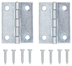 ProSource LR-049-PS Cabinet Hinge, Steel, Zinc, Fixed Pin, 180 deg Range of Motion, Full Mortise Mounting, 10 (Pair) lb