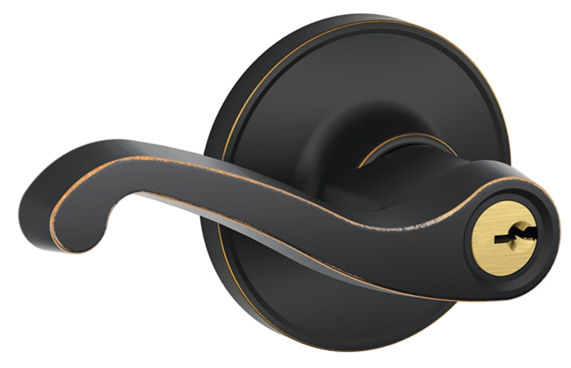 Schlage J Series J54 LAS 716 Entry Lever, Mechanical Lock, Aged Bronze, Lever Handle, Metal, Residential, Grade 3 Grade