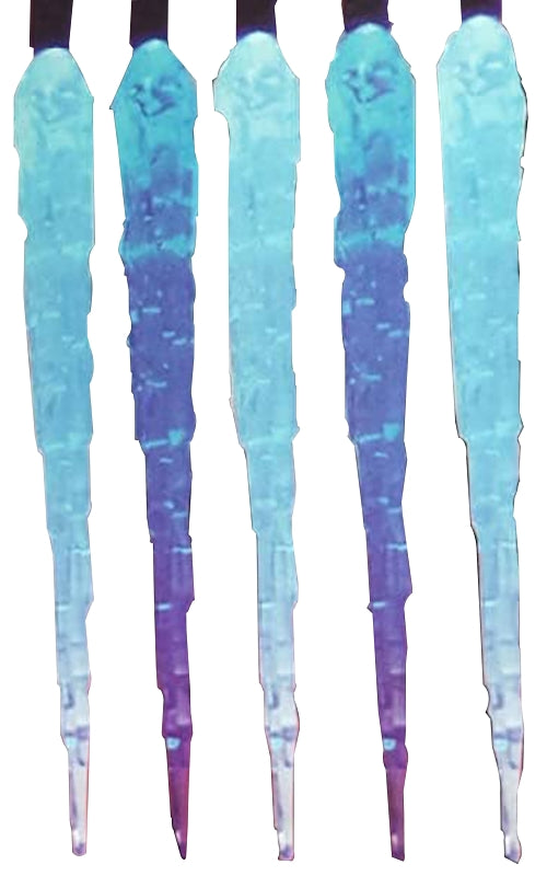 Hometown Holidays 1805 Icicle Light, 2.4 W, 10-Lamp, LED Lamp, Pure White/Blue Light, 8-1/2 ft L