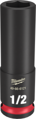 Milwaukee SHOCKWAVE Impact Duty Series 49-66-6121 Deep Impact Socket, 1/2 in Socket, 3/8 in Drive, Square Drive