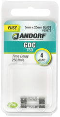 Jandorf 60679 Time Delay Fuse, 4 A, 250 V, 40 A Interrupt, Glass Body