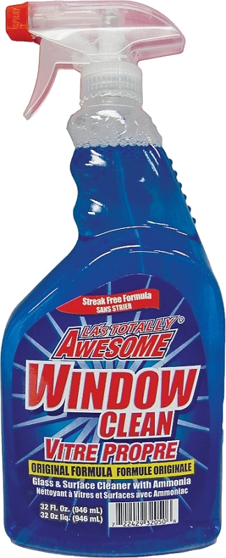 LA's TOTALLY AWESOME 223 Window Cleaner, 32 oz, Liquid, Ammonia, Blue