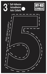 Hy-Ko 30400 Series 30405 Die-Cut Number, Character: 5, 3 in H Character, Black Character, Vinyl