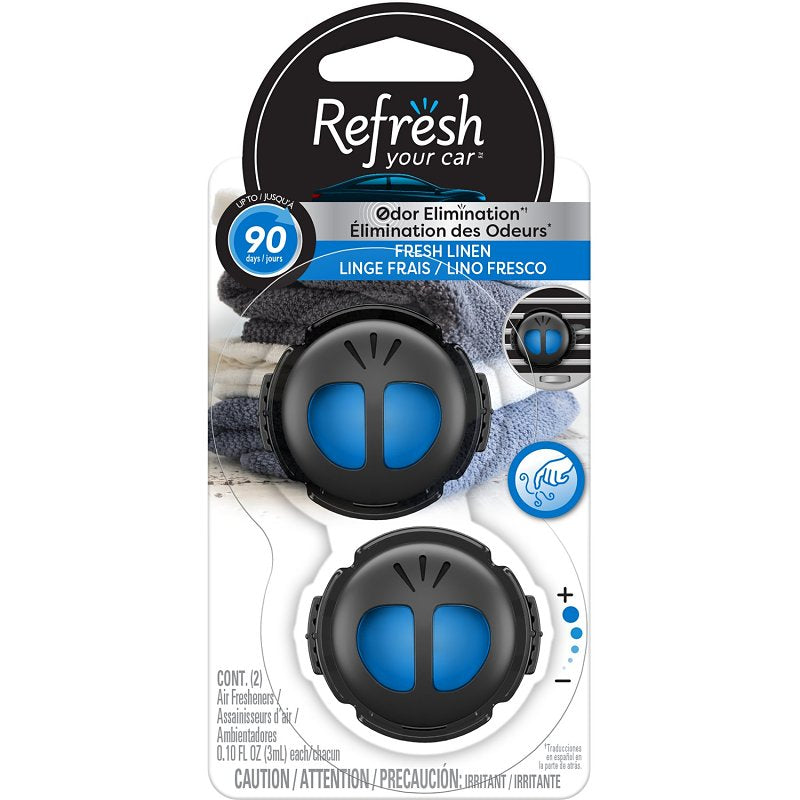 Refresh your car 09138 Mini Diffuser, 2 Pack, Fresh Linen